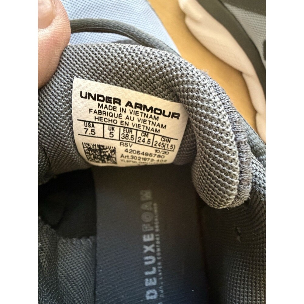 UNDER ARMOUR DELUXE FOAM SNEAKER GRAY /BLUE 7.5 FABRIC 4205495780 - Picture 7 of 10